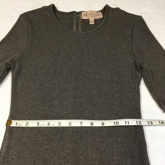 Philosophy Womens S Bodycon Mini Knit Dress Gray Rayon Half Sleeve Classic Party - Picture 9 of 12